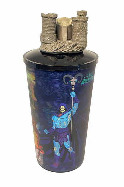 Masters of the Universe Set | Popcorn Bucket with Light Up Eyes & Lenticular Cups (Skeletor, He-Man, & Grayskull)