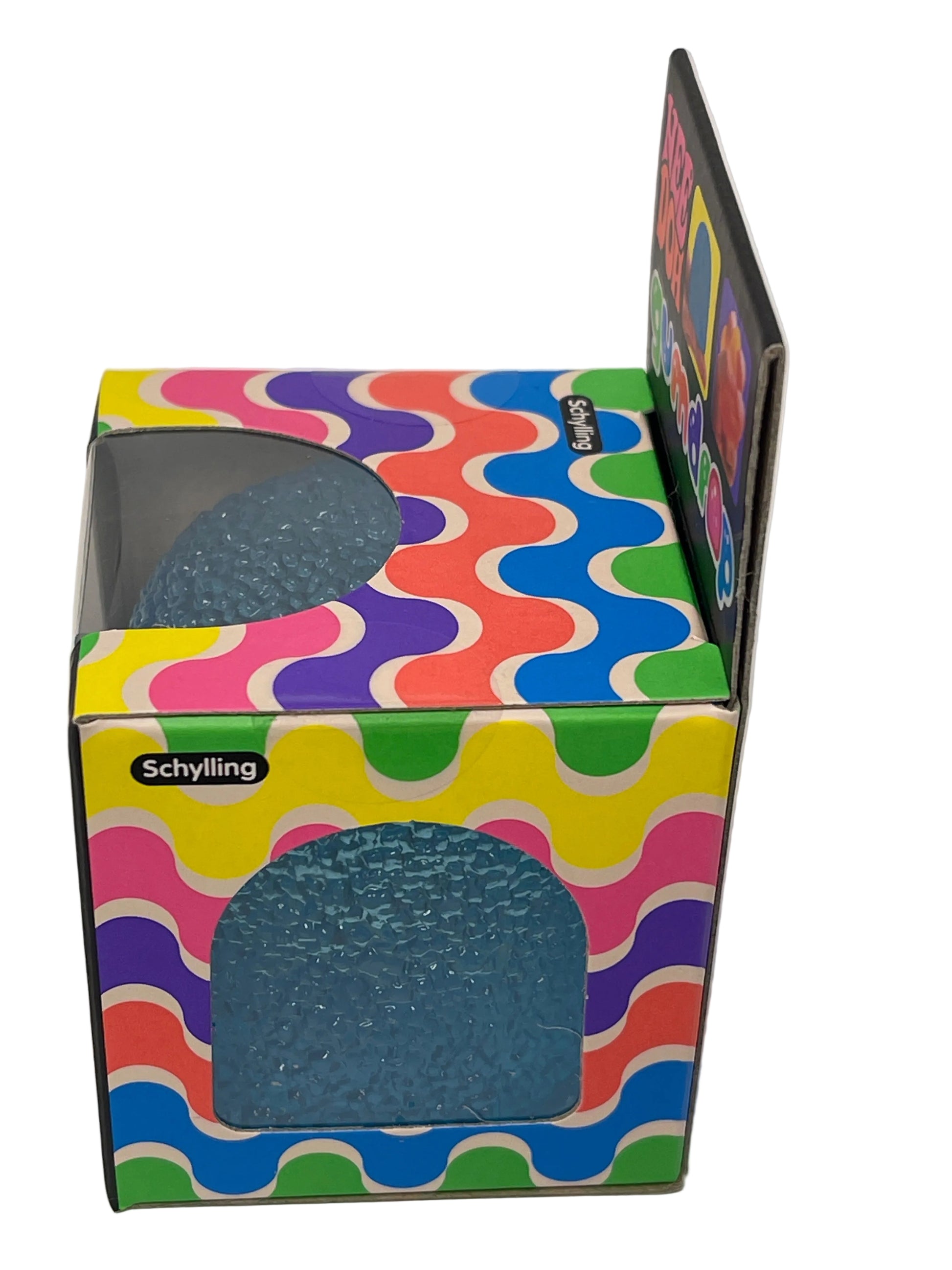 Colorful pet playpen with wavy pattern on a white background