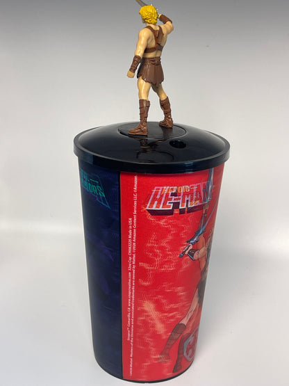 Masters of the Universe Set | Popcorn Bucket with Light Up Eyes & Lenticular Cups (Skeletor, He-Man, & Grayskull)