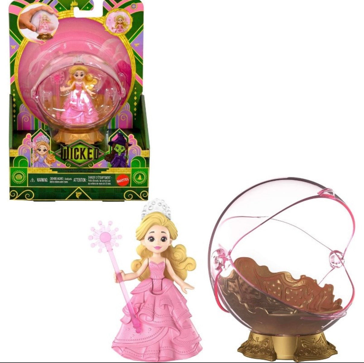 Universal Pictures Wicked | Glinda Floating Bubble Toy with Vehicle & Glinda Figure