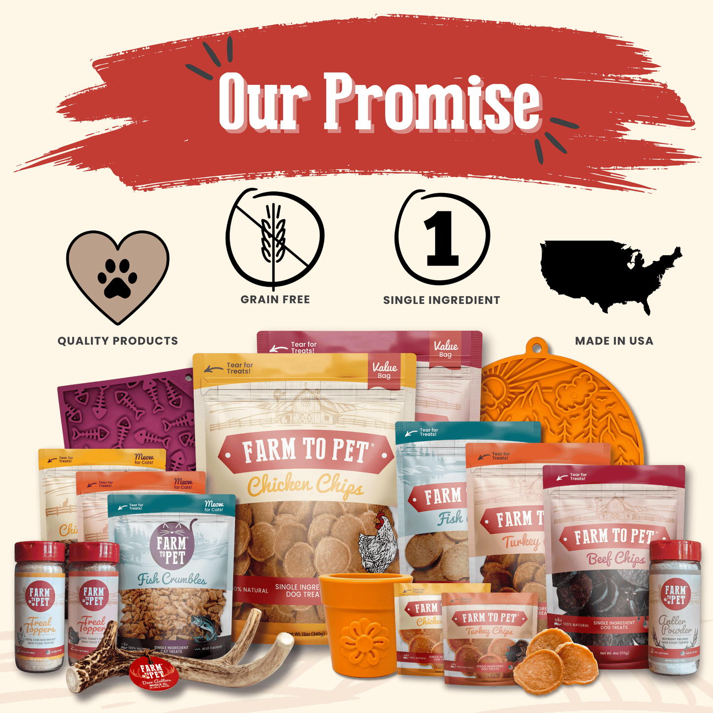 Chicken Chips for Dogs | All-Natural Single-Ingredient Dog Treats | Farm To Pet