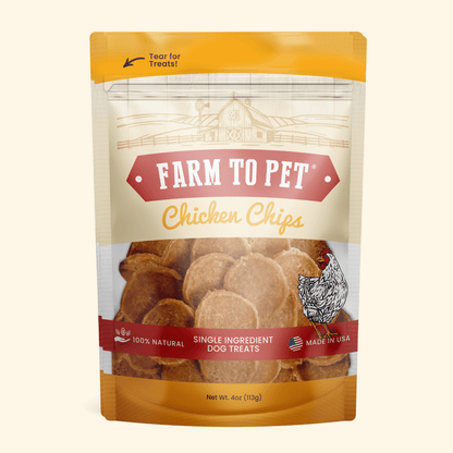 Chicken Chips for Dogs | All-Natural Single-Ingredient Dog Treats | Farm To Pet