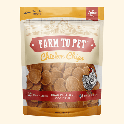 Chicken Chips for Dogs | All-Natural Single-Ingredient Dog Treats | Farm To Pet