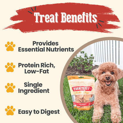 Chicken Chips for Dogs | All-Natural Single-Ingredient Dog Treats | Farm To Pet