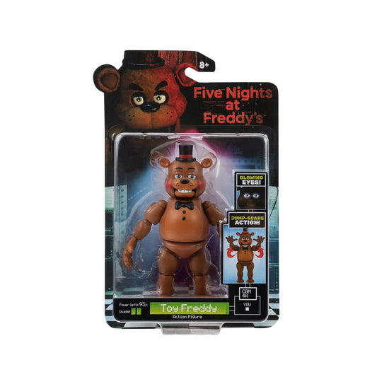 Toy Freddy action figure in packaging with 'Five Nights at Freddy's' branding