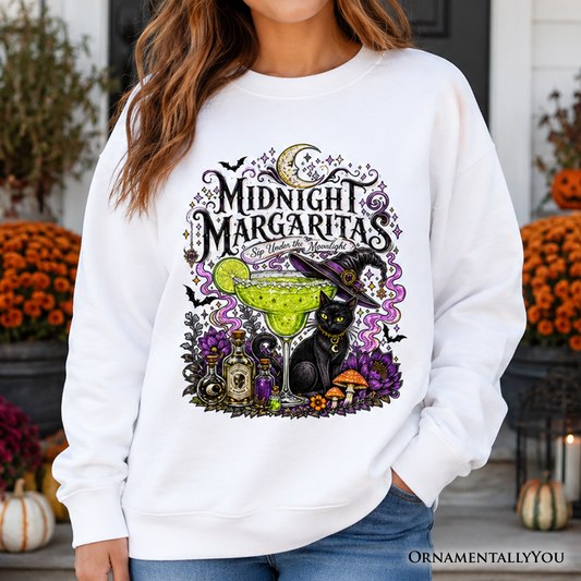 Midnight Margaritas Black Cat | Halloween Sweatshirt | Choose Color