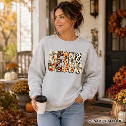 Jesus Coquette Fall Sweatshirt | Leopard Plaid | Choose Color