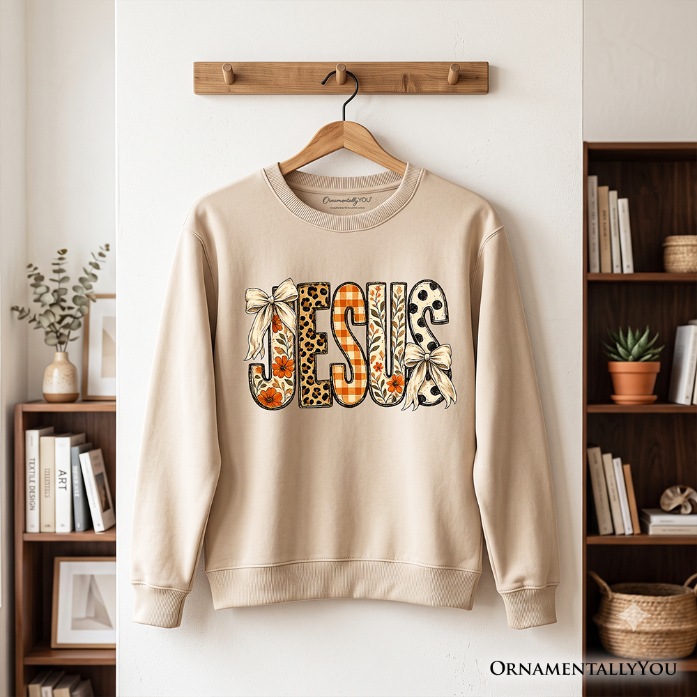 Jesus Coquette Fall Sweatshirt | Leopard Plaid | Choose Color