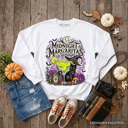 Midnight Margaritas Black Cat | Halloween Sweatshirt | Choose Color