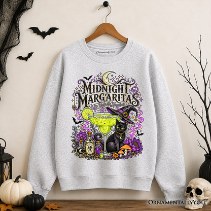 Midnight Margaritas Black Cat | Halloween Sweatshirt | Choose Color