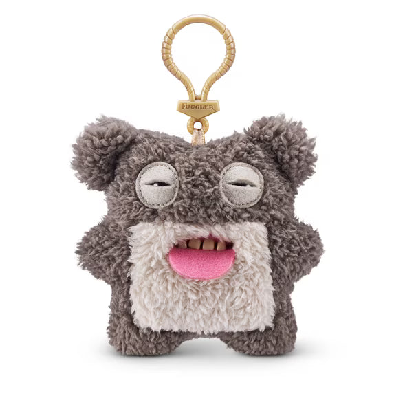 Plush keychain with a cartoonish design on a white background