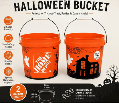 The Home Depot | 2 Gallon Halloween Bucket Set | Orange (2 in Set)