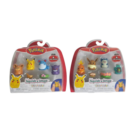Two packages of Pokémon Squish 'a' Longs on a white background