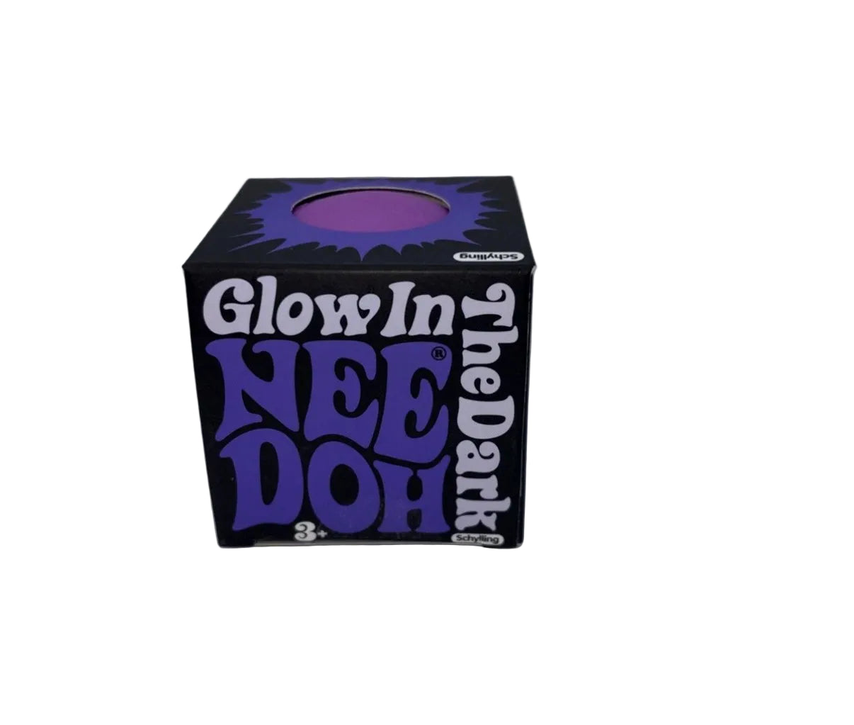 Black cube with 'Glow In The Dark NEE DOH' text on a white background