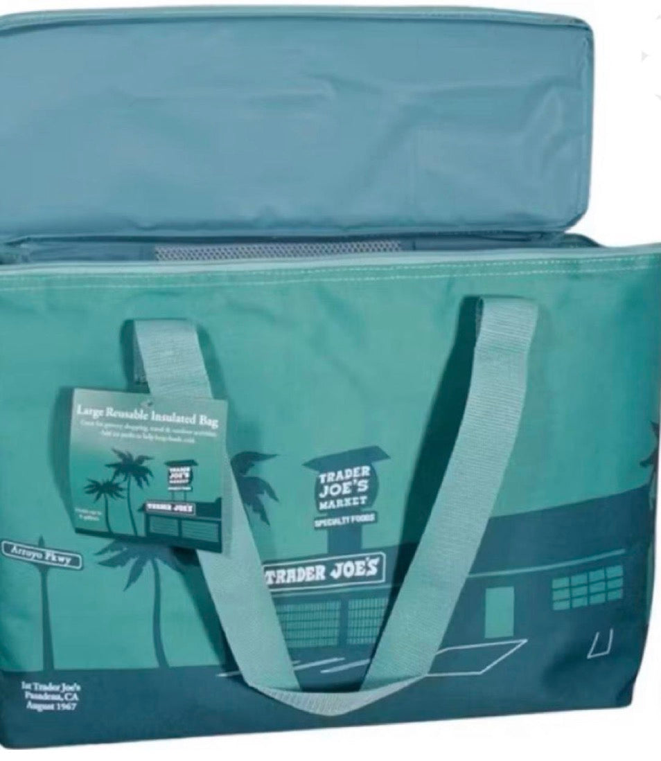 Large Insulated Tote - 8 Gallon Reusable Cooler Bag - Dusty Blue