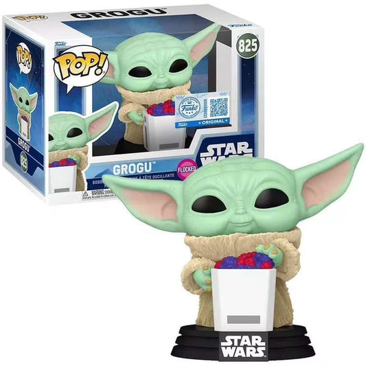 Funko Pop! Star Wars Grogu w/ Snack (Flocked) Exclusive Figure #825