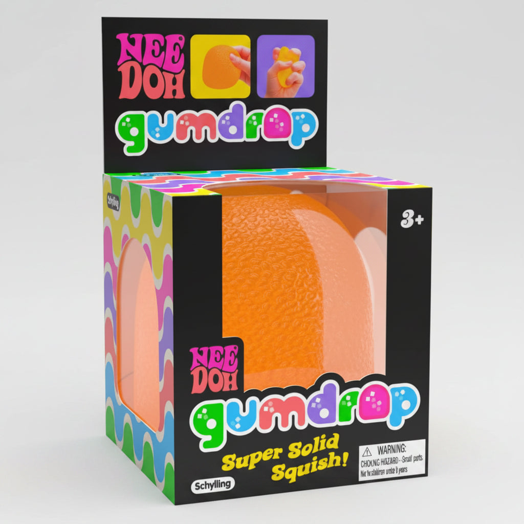 Nee-Doh Gum Drop Super Solid Squish: Orange Drop by Schylling