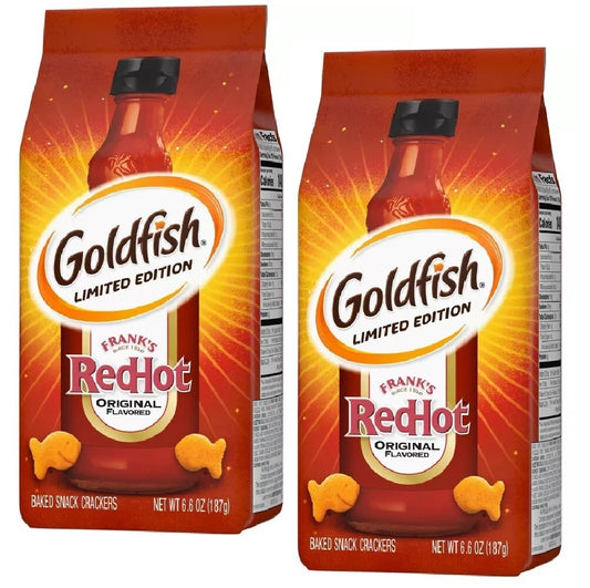 Goldfish Limited Edition Frank's RedHot Crackers | 2 Bags (6.6 oz each)