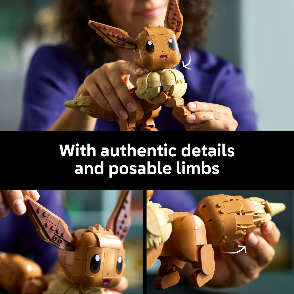 Toy figure with articulated limbs held by a person, showcasing detailed design.
