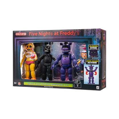 Five Nights at Freddy's | 4-Pack Figure Set | Toy Chica, Shadow Freddy & JJ