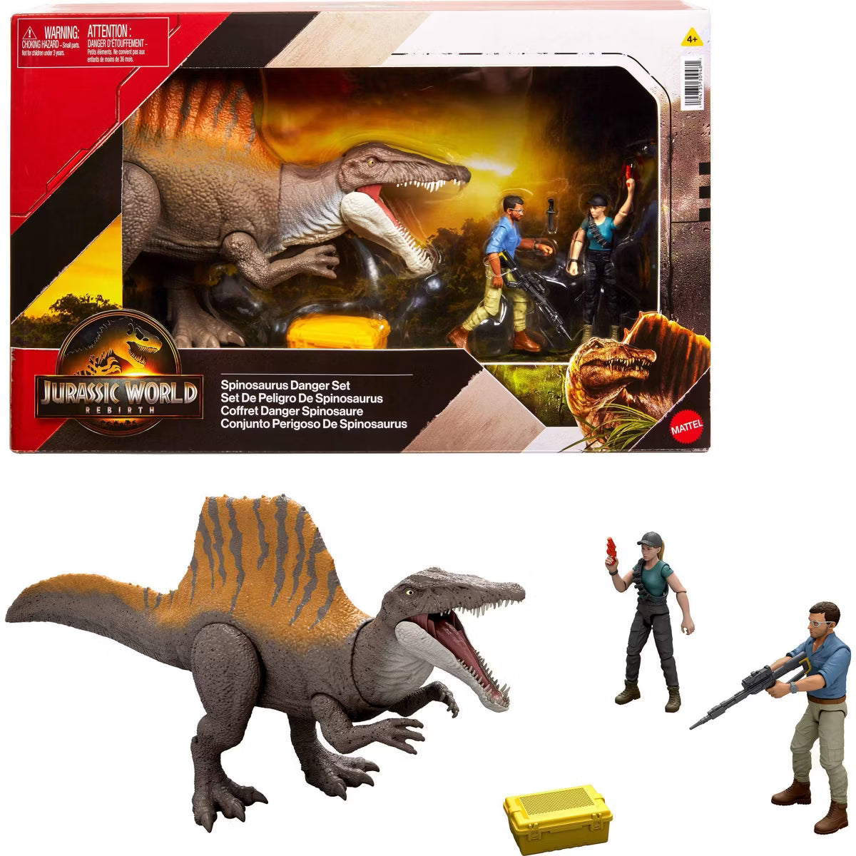 Jurassic World Rebirth Spinosaurus Danger Set Exclusive Playset [with Zora Bennett & Dr. Henry Loomis Action Figures]