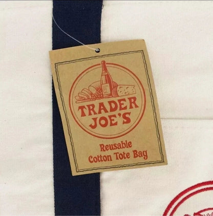 T.Js Large Embroidered Cotton Canvas Tote Bag – Navy Blue (Single)