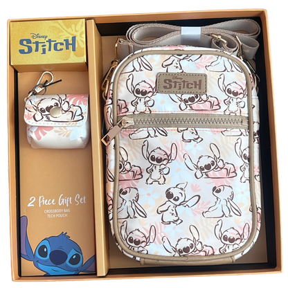 Disney Stitch Pink  2 Piece Gift Set - Crossbody Bag with Tech Pouch