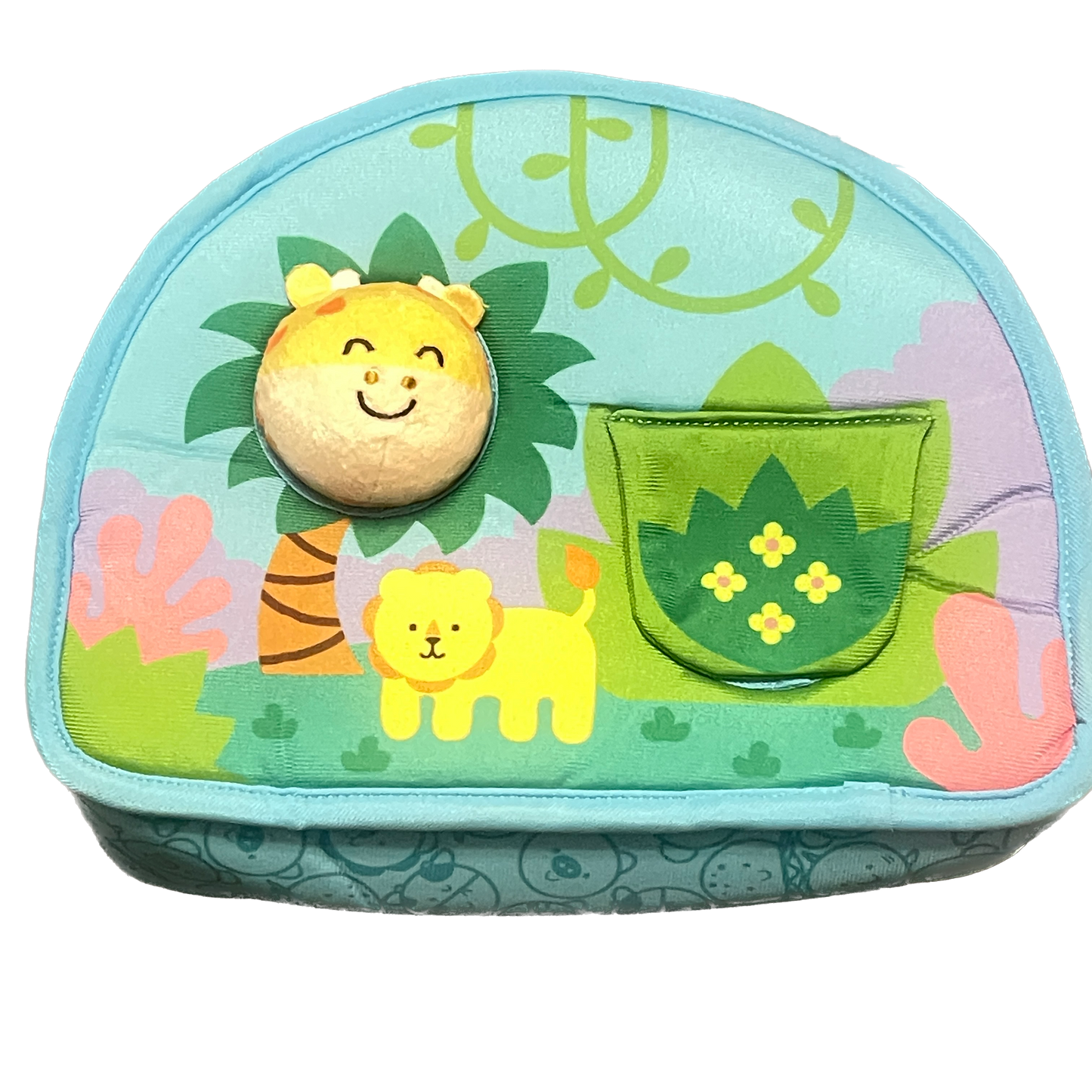 Children's lunch bag with animal illustrations on a white background