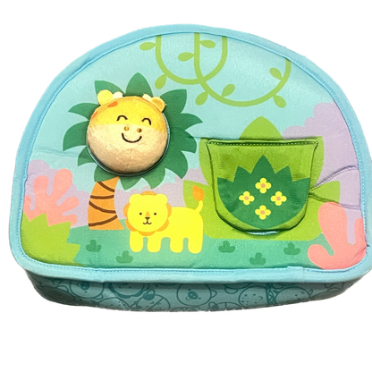 Children's lunch bag with animal illustrations on a white background