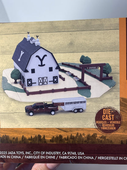 Jada Toys Nano Scene | Yellowstone Dutton Ranch Diecast Set | White, Black & Brown | 2025