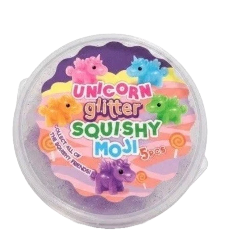 Unicorn Glitter Squishy Moji | 5-Pack