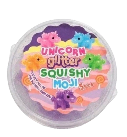 Unicorn Glitter Squishy Moji | 5-Pack