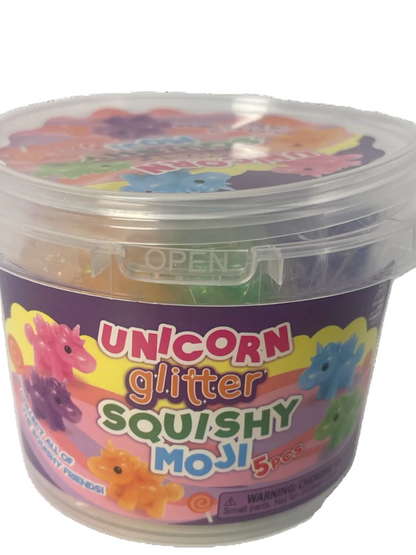 Unicorn Glitter Squishy Moji | 5-Pack