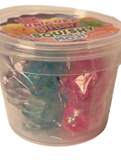 Unicorn Glitter Squishy Moji | 5-Pack
