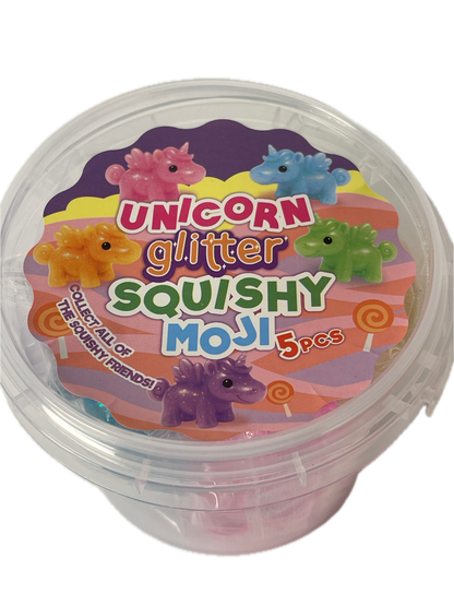 Unicorn Glitter Squishy Moji | 5-Pack