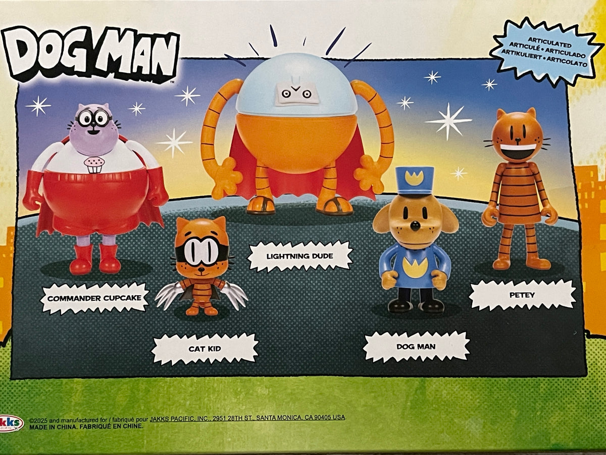 Jazwares | Dog Man Supa Cat Supa Buddies & Baddies | Action Figure 5-Pack