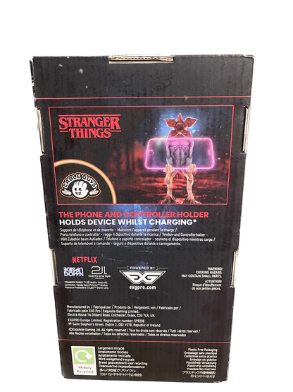 Back of a product packaging for 'Stranger Things' with text and branding.