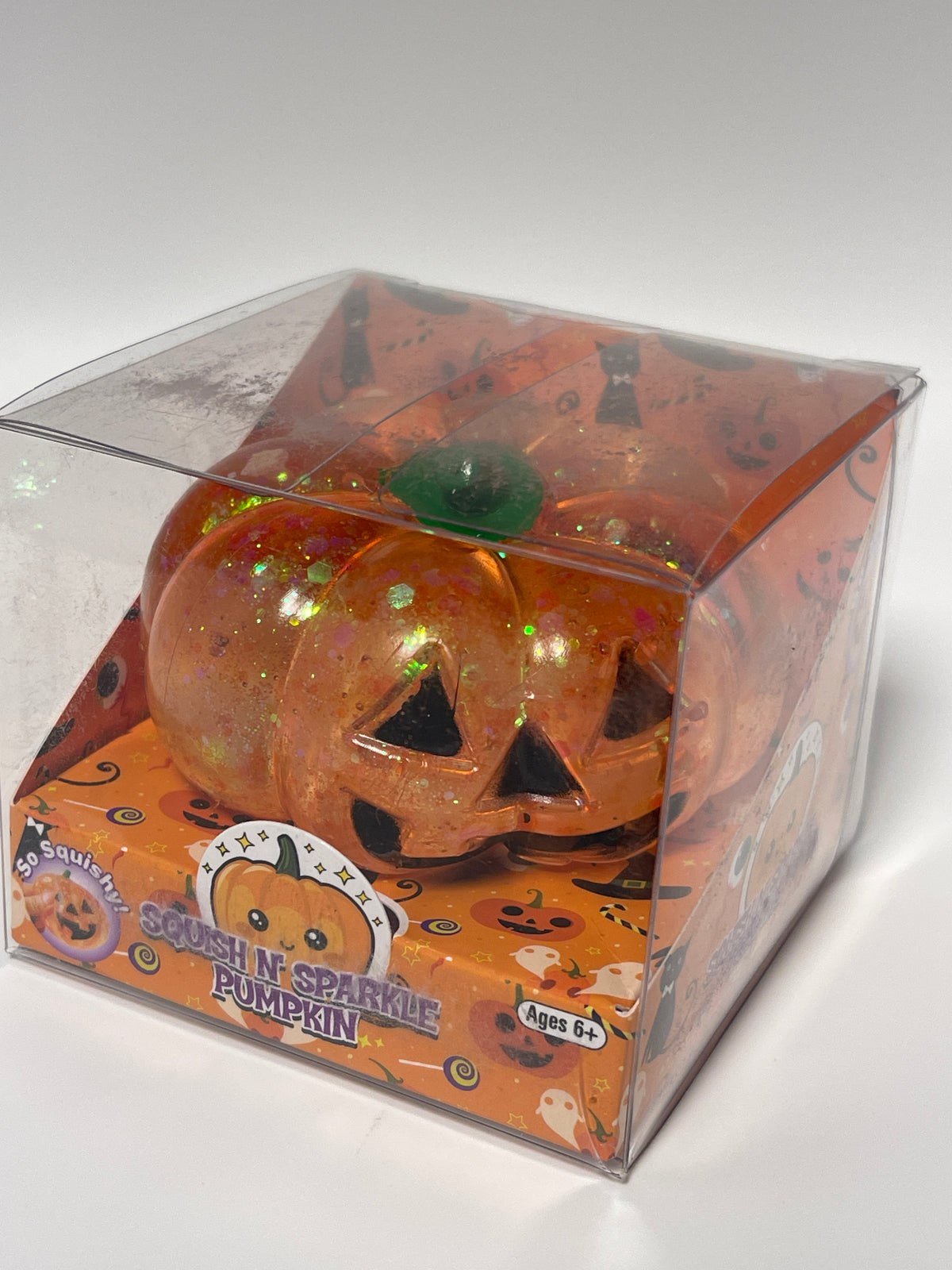 Zorbitz | Squish N Sparkle Pumpkin | Halloween Squishy Toy