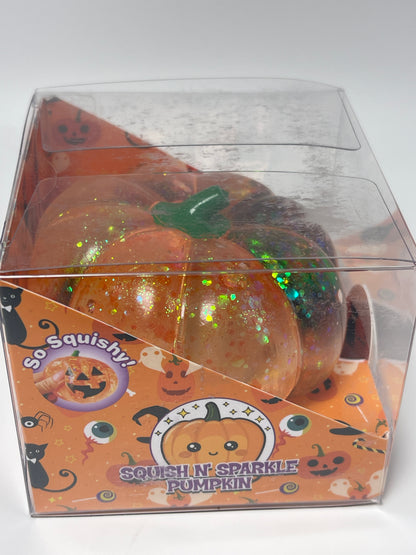 Zorbitz | Squish N Sparkle Pumpkin | Halloween Squishy Toy