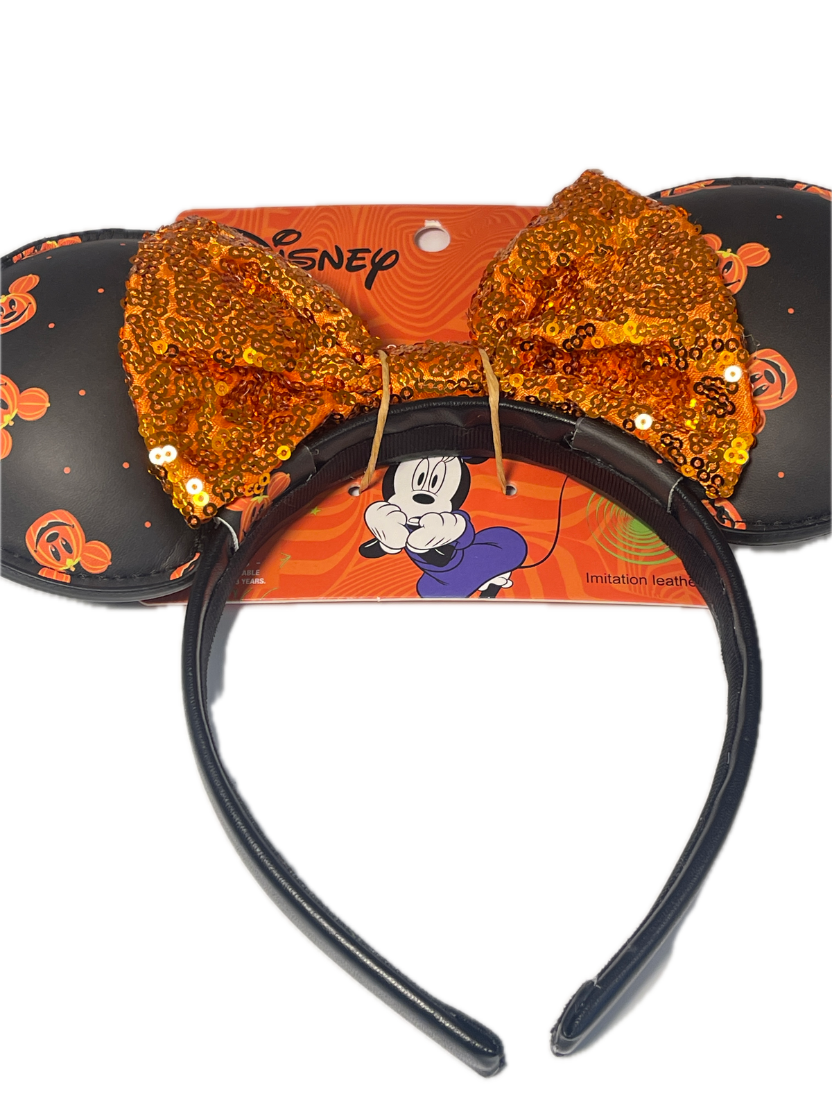 Disney x Aldi | Mickey Mouse | Black & Orange Sequin Bow Halloween Headband 2026