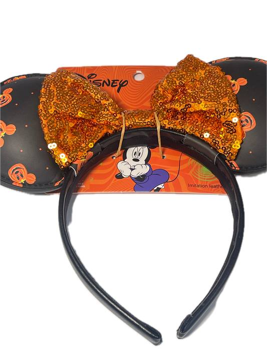 Disney x Aldi | Mickey Mouse | Black & Orange Sequin Bow Halloween Headband 2026