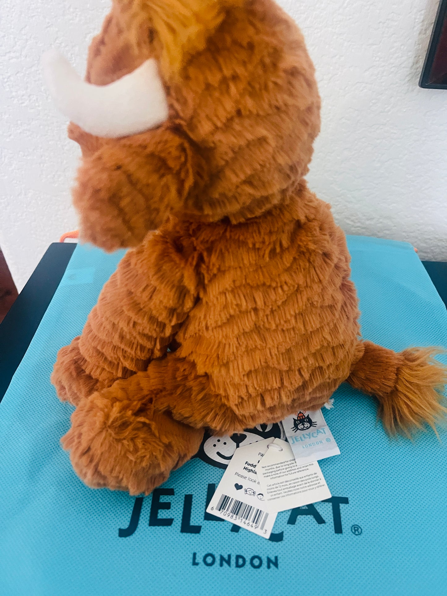 Jellycat Fuddlewuddle Highland Cow Plush Toy with Dust Cover Bag - Soft & Cuddly Stuffed Animal