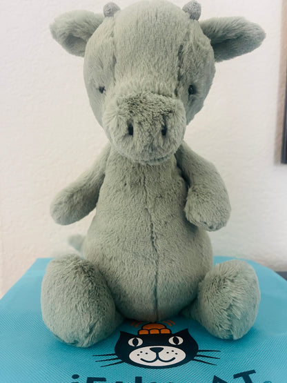 Jellycat Bashful Dragon Plush Toy with Dust Cover - Soft & Cuddly Stuffed Animal