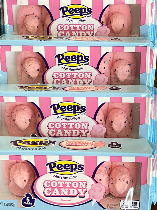 Peeps Marshmallow Chicks Cotton Candy Flavor - 4 Pack Bundle