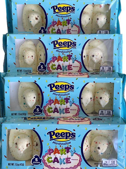 Peeps Marshmallow Chicks Party Cake Flavor - 4 Pack Bundle