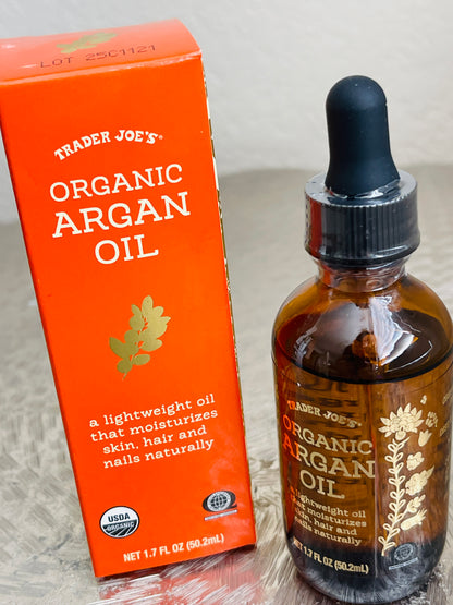 Trader Joe's Organic Argan Oil |100% Pure Cold-Pressed Moroccan Oil | 2 Pack