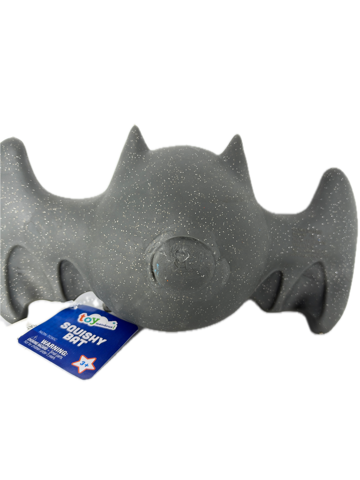 A gray shark-shaped batwith a white speckled texture, featuring against a plain white background.