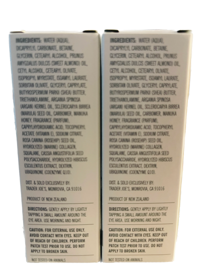 Trader Joe's Supreme Hydrating Eye Cream | Two Tubes | .053 oz each