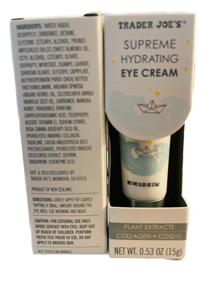 Trader Joe's Supreme Hydrating Eye Cream | Two Tubes | .053 oz each