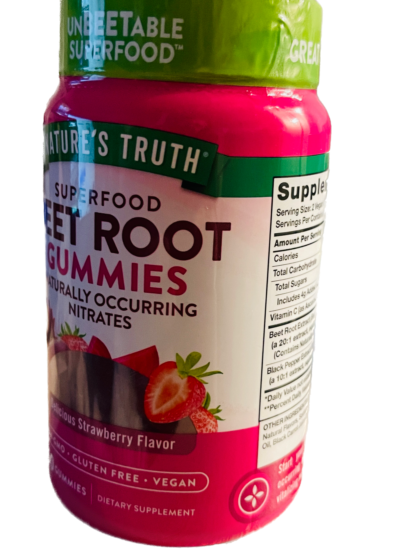 Nature's Truth Superfood Beet Root Gummies - 60 Gummies Per Bottle | 2 Bottles